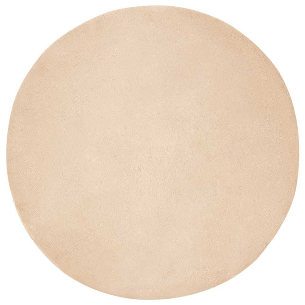Fusk-kaninpälsmatta Beige Ø 160 cm Polyester