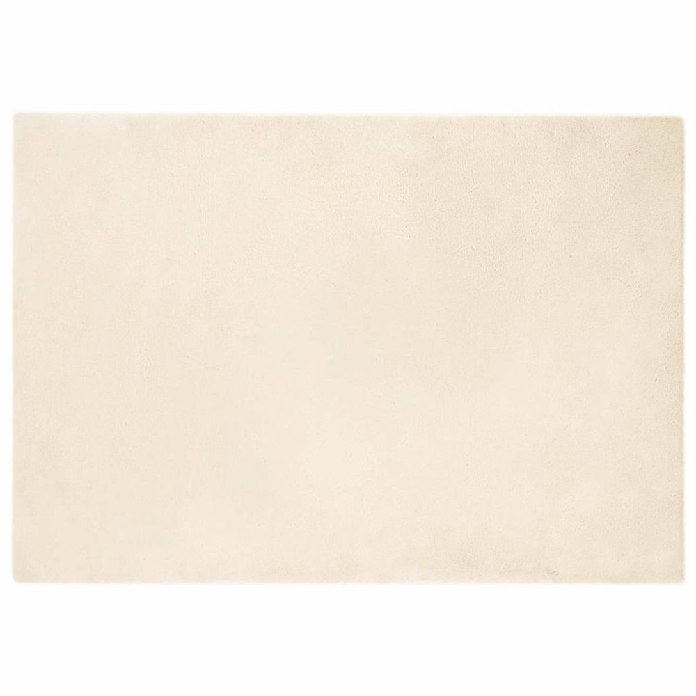 Fusk-kaninpälsmatta Kräm 140 x 200 cm Polyester