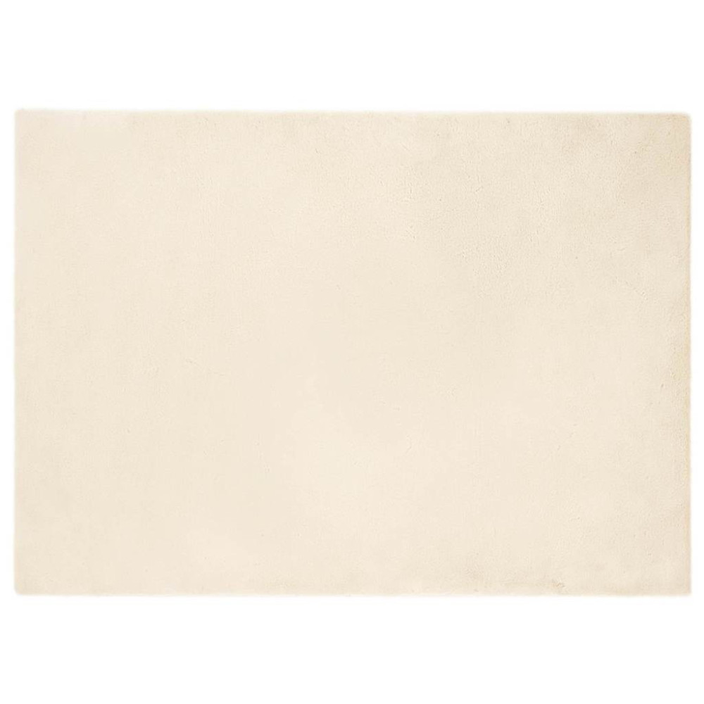 Fusk-kaninpälsmatta Kräm 240 x 340 cm Polyester