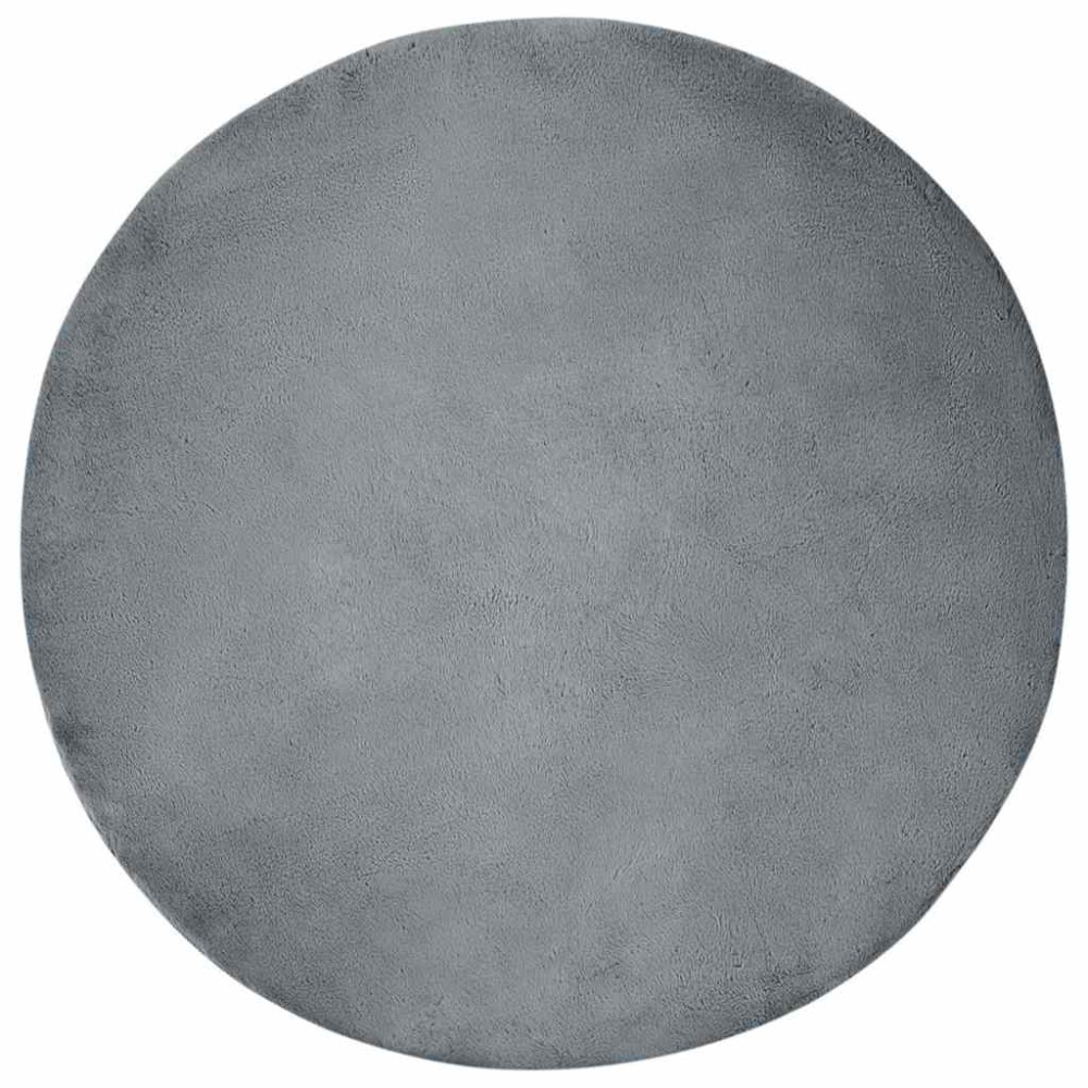 Fusk-kaninpälsmatta Antracit Ø 160 cm Polyester