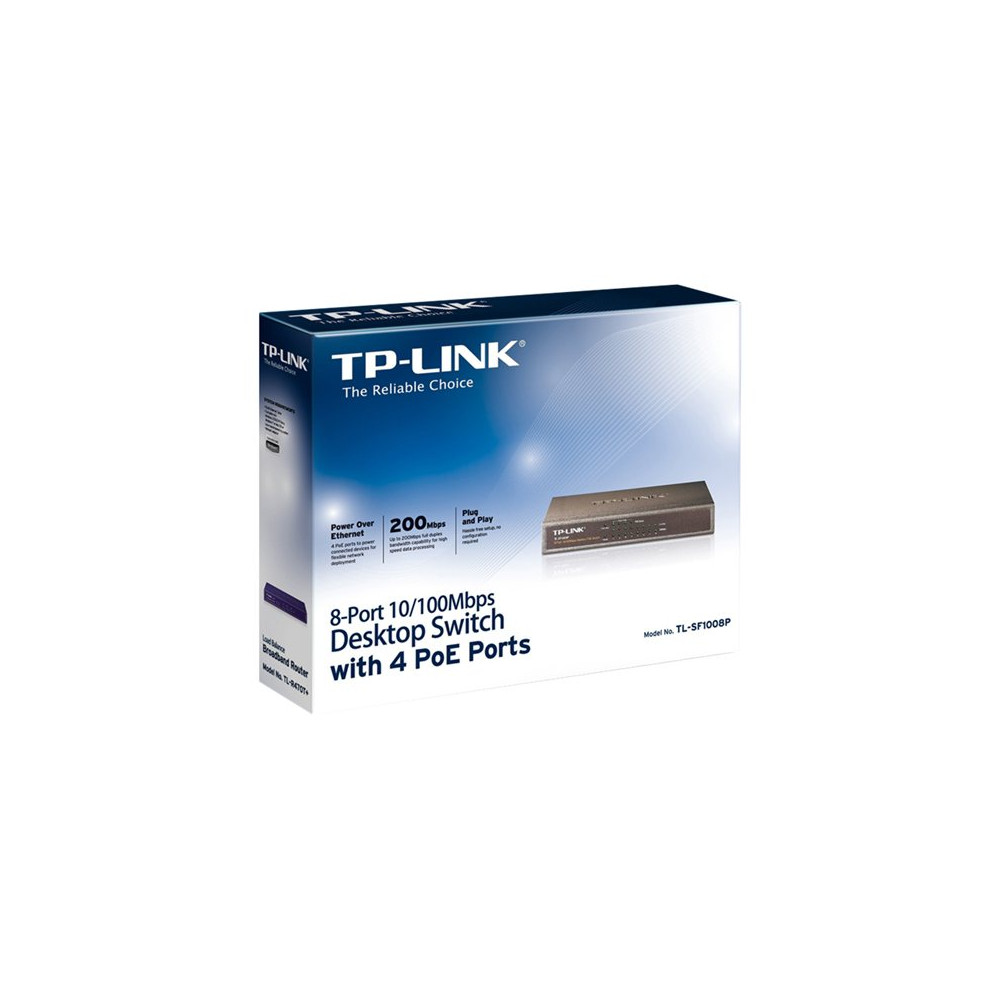 TP-Link TL-SF1008P - switch - 8 portar
