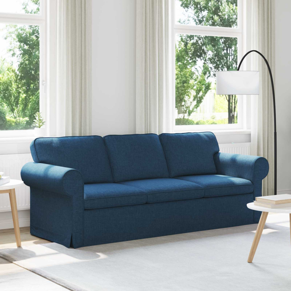 Soffa Blå 215 x 82 x 80 cm tyg