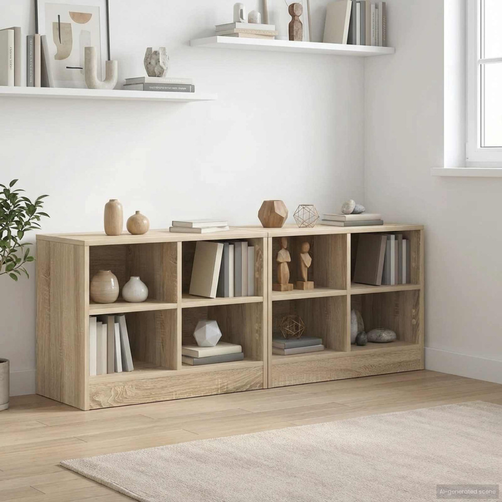 Sängskåp 2 pcs Sonoma-ek 66 x 33 x 48 cm Konstruerat trä