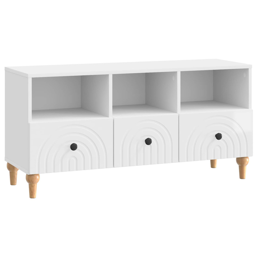 TV-skåp Högblank Vit 102 x 34,5 x 50 cm Konstruerat trä