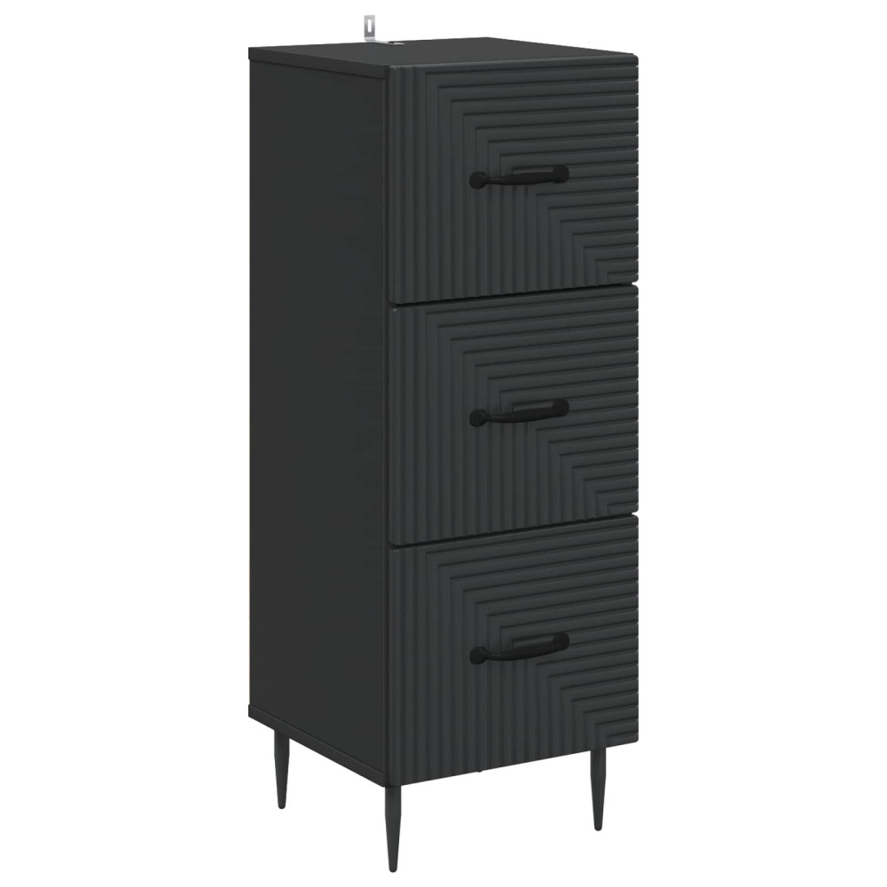 Lådans skåp Svart 33 x 34,5 x 89,5 cm Konstruerat trä