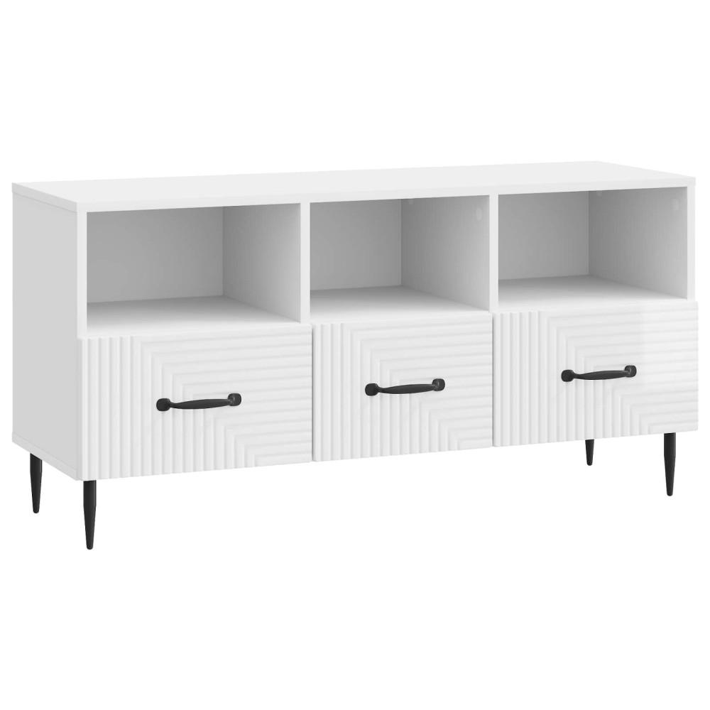 TV-skåp Vit högglans 102 x 34,5 x 50 cm Konstruerat trä