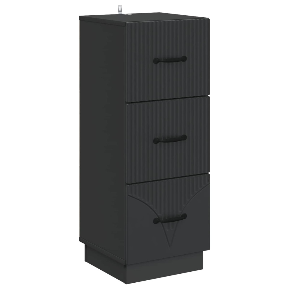 Lådans skåp Svart 33 x 34,5 x 87 cm Konstruerat trä