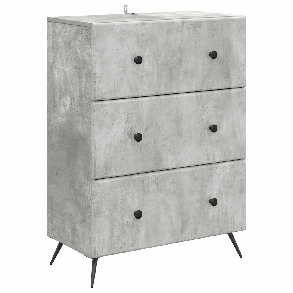 Lådans skåp Betonggrå 66 x 34,5 x 90 cm Konstruerat trä