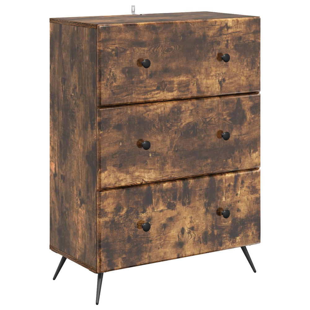 Lådans skåp Rökt ek 66 x 34,5 x 90 cm Konstruerat trä