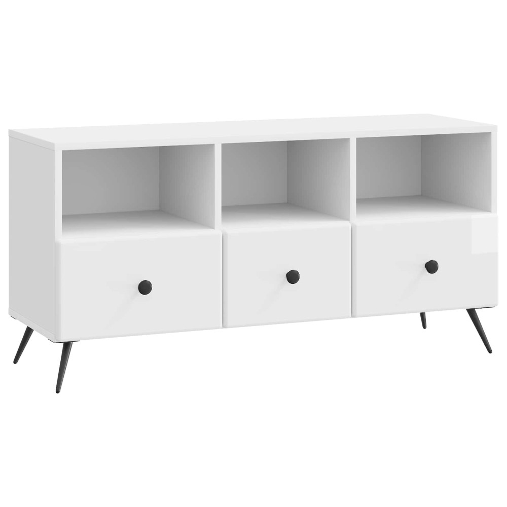 TV-skåp Vit högglans 102 x 34,5 x 50 cm Konstruerat trä