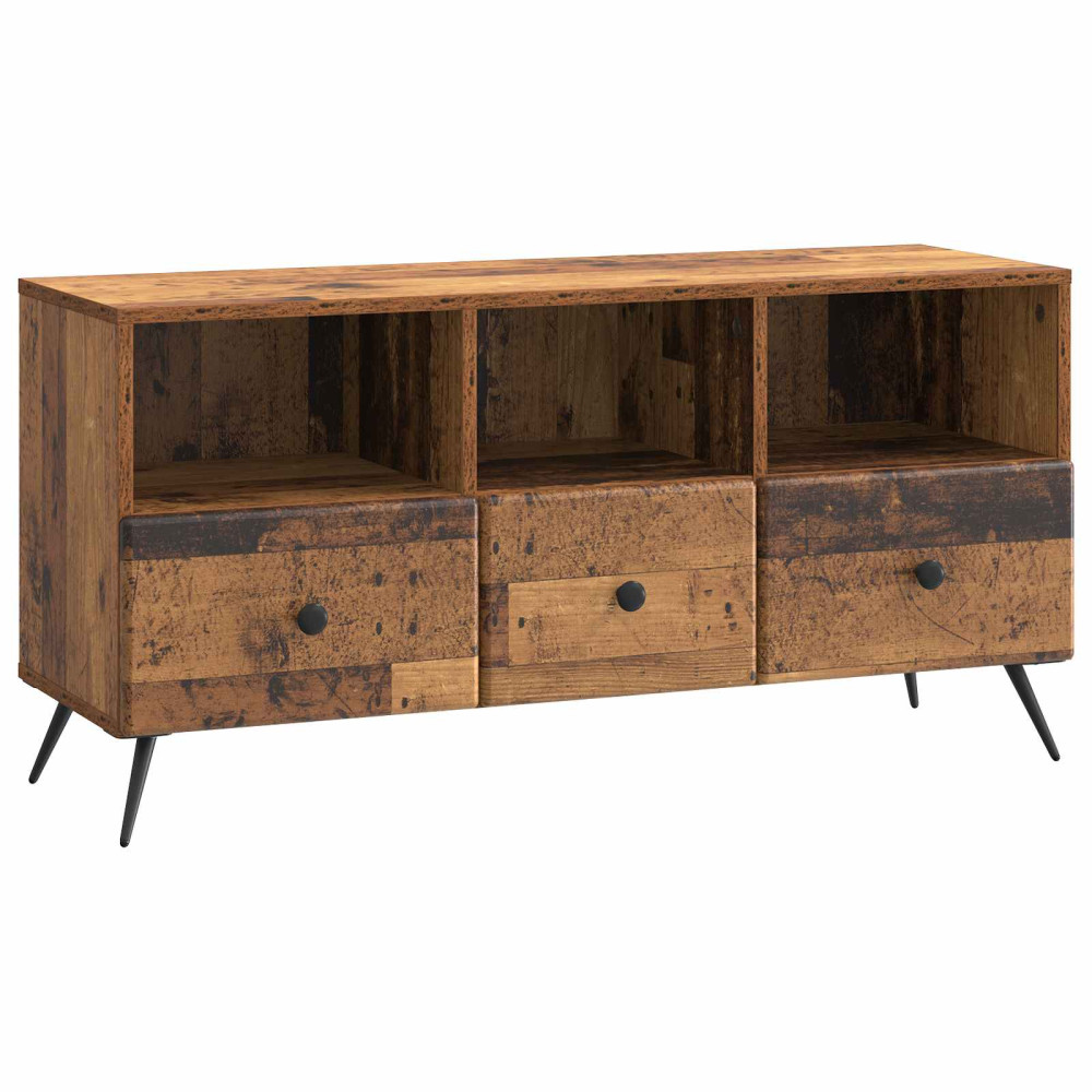 TV-skåp med låda Gammalt trä 102 x 34,5 x 50 cm Konstruerat trä