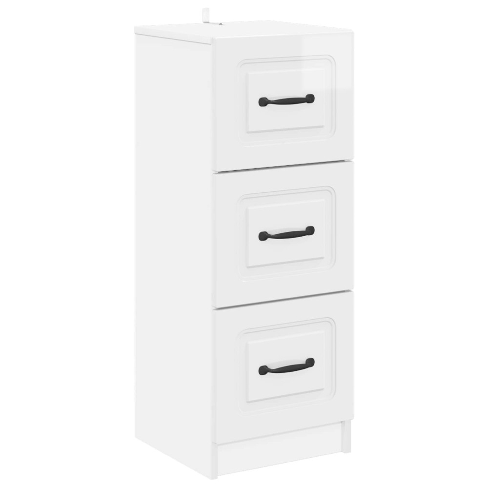 Lådans skåp Vit högglans 33 x 34,5 x 87 cm Konstruerat trä