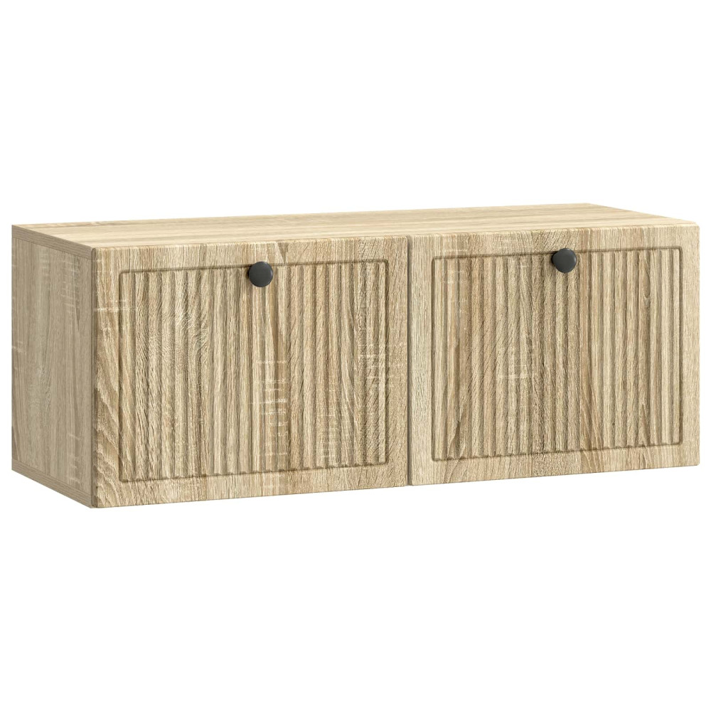 Väggmonterad TV-bänk Väggmonterad Sonoma-ek 78,5 x 31 x 30 cm