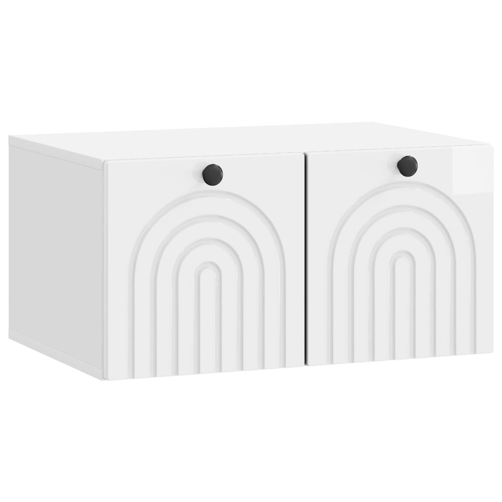 Väggmonterad TV-bänk Vit högglans 59,5 x 41 x 30 cm