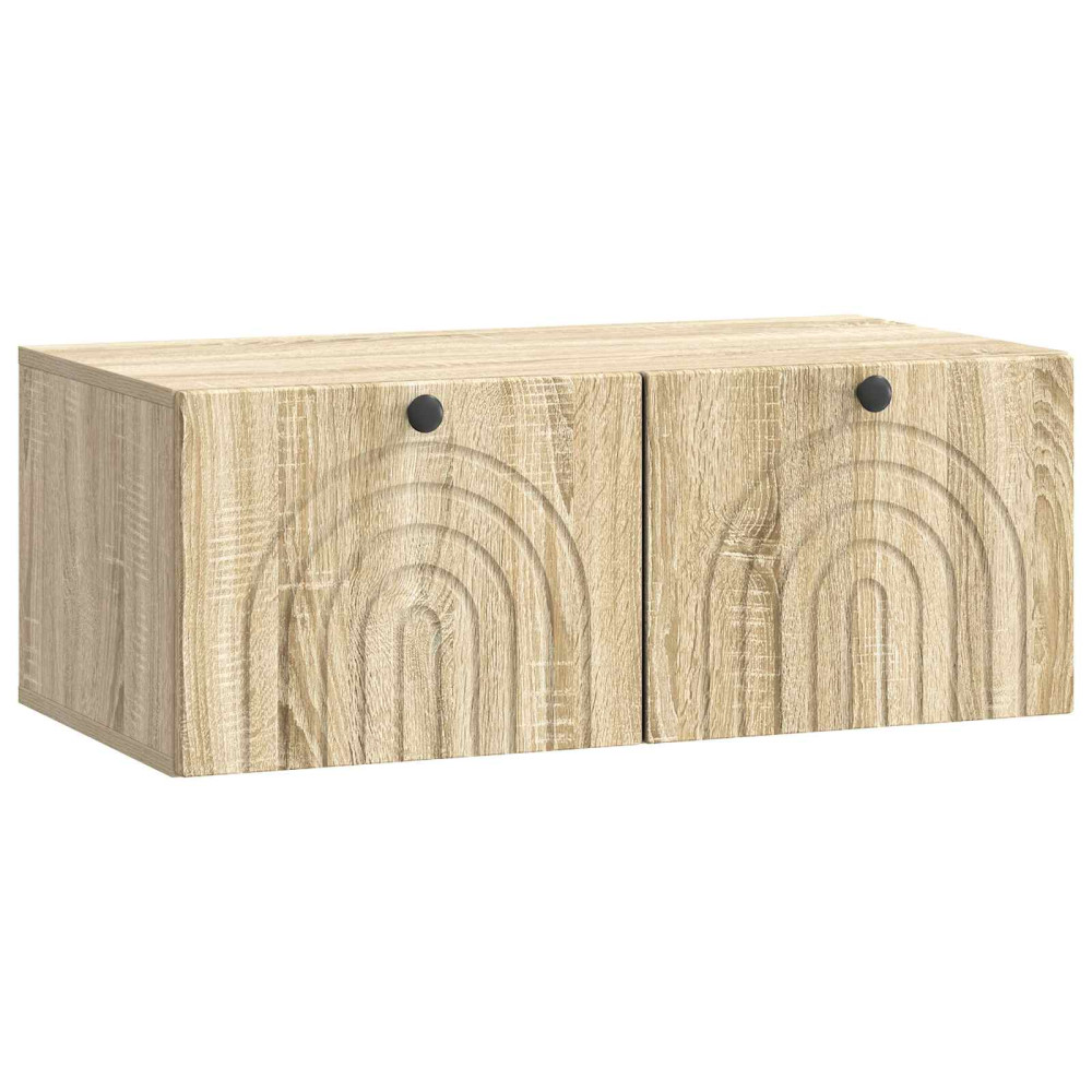 Väggmonterad TV-bänk Väggmonterad Sonoma-ek 78,5 x 41 x 30 cm