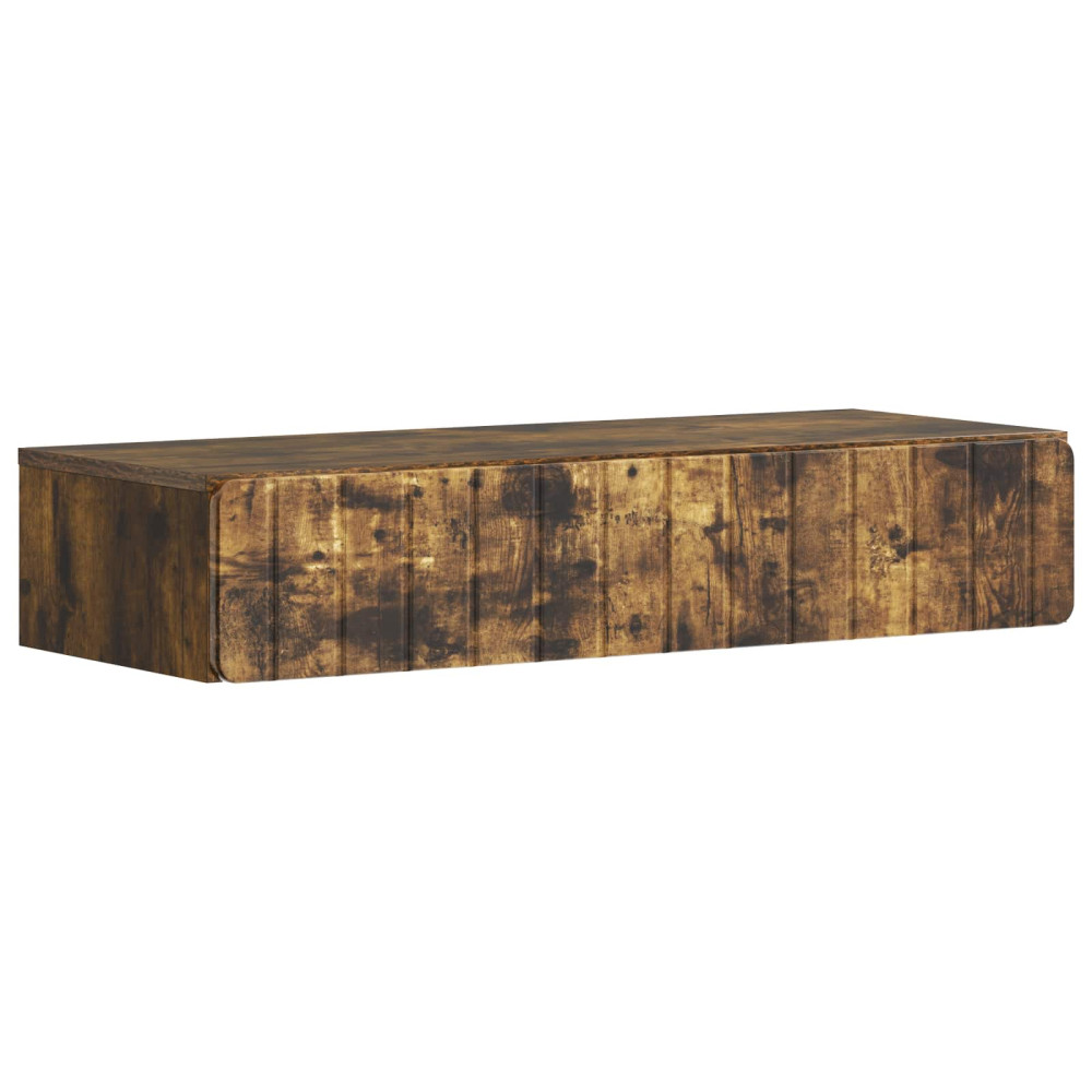 Väggmonterad sidobord Rökt ek 87,5 x 34,5 x 17 cm