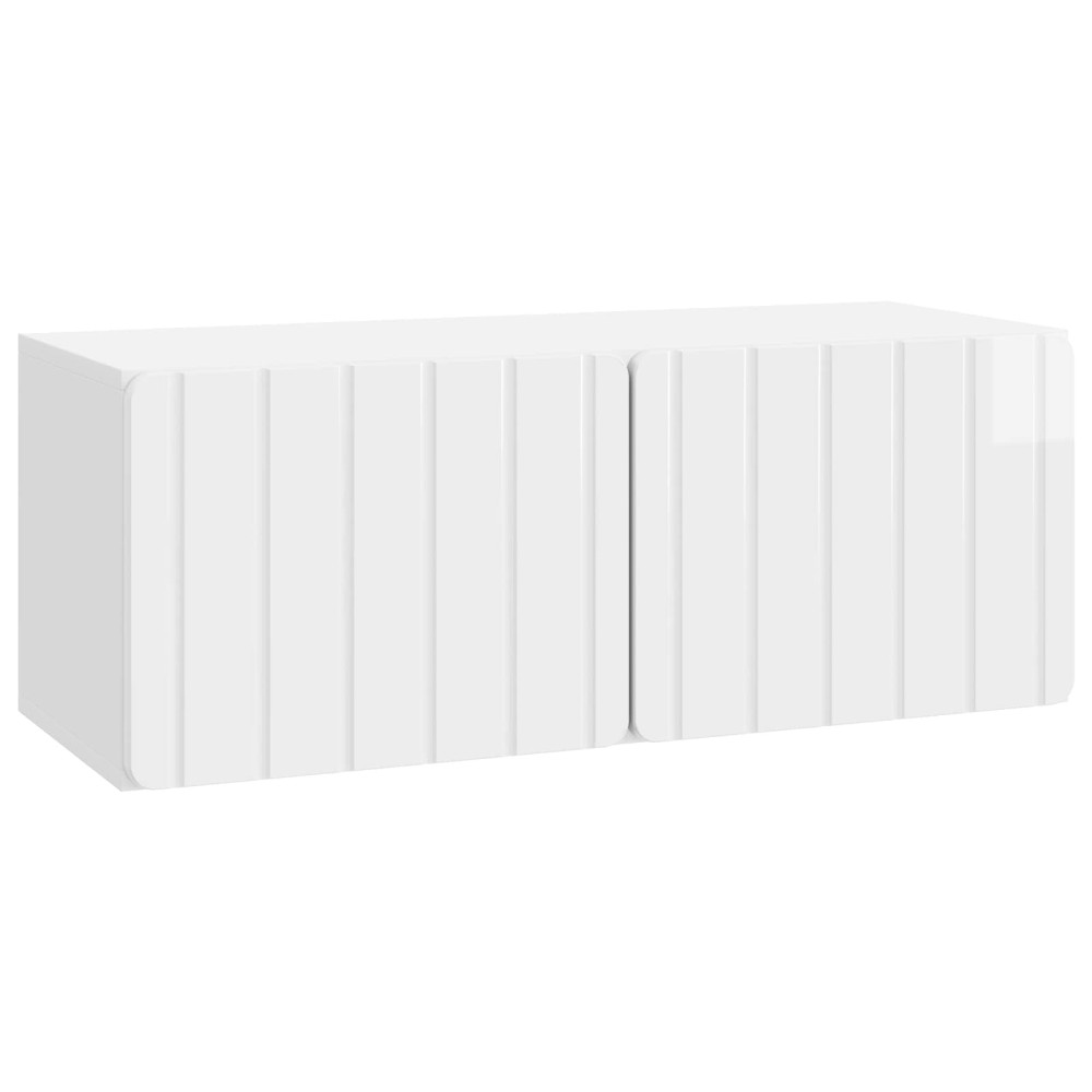 Väggmonterad TV-bänk Vit högglans 78,5 x 31 x 30 cm