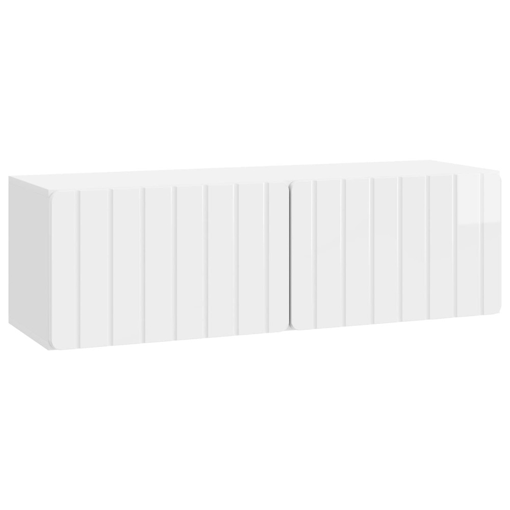 Väggmonterad TV-bänk Väggmonterad Vit högglans 98 x 31 x 30 cm