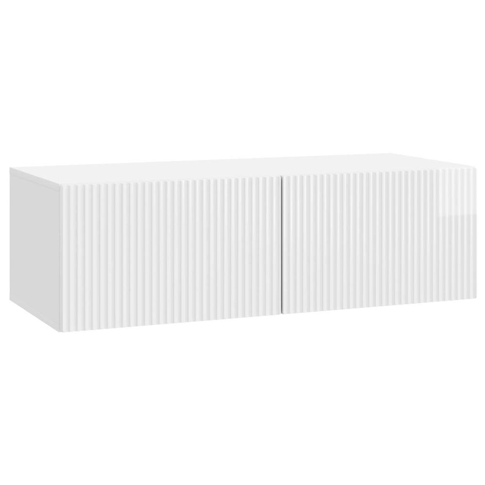 Väggmonterad TV-bänk Väggmonterad Vit högglans 98 x 41 x 30 cm