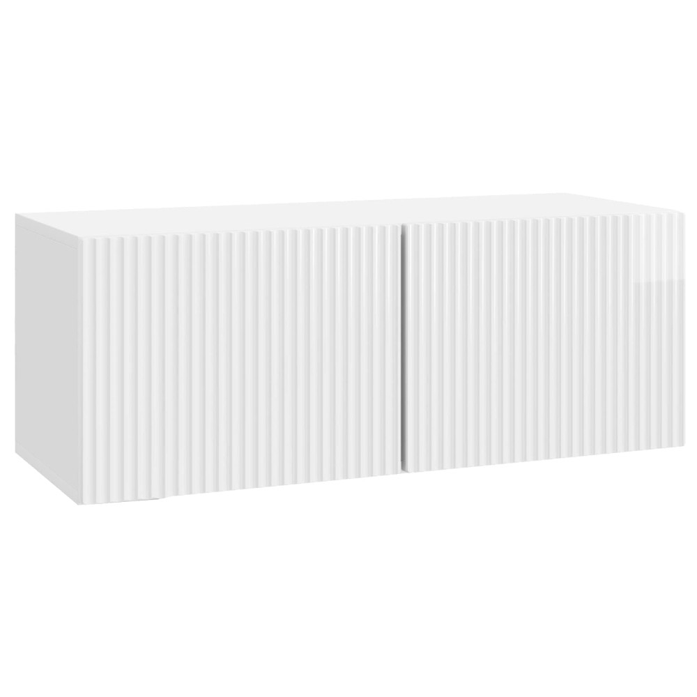 Väggmonterad TV-bänk Vit högglans 78,5 x 31 x 30 cm