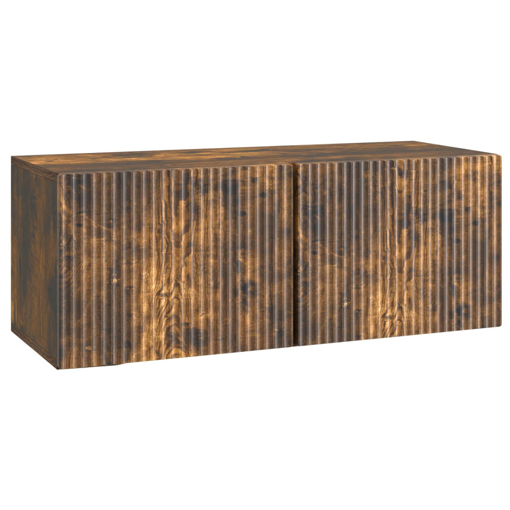 Väggmonterad TV-bänk Rökt ek 78,5 x 31 x 30 cm Konstruerat trä