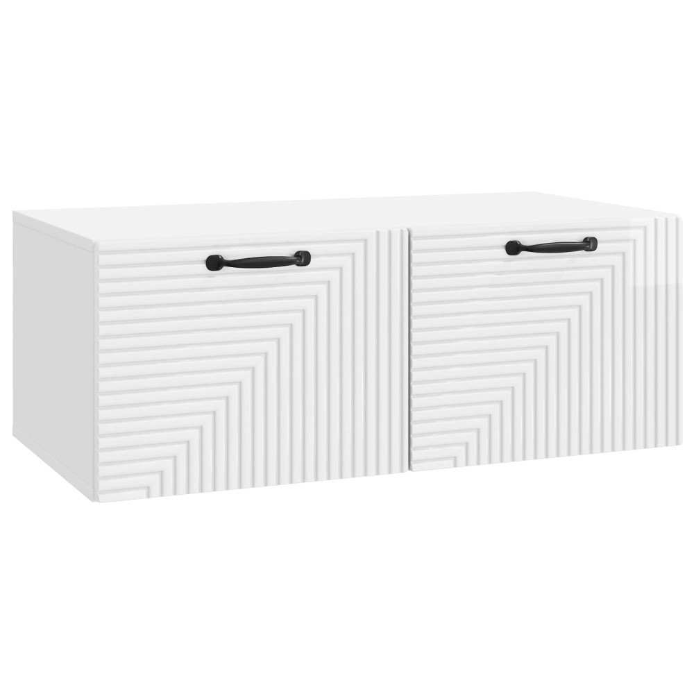 Väggmonterad TV-bänk Vit högglans 78,5 x 41 x 30 cm