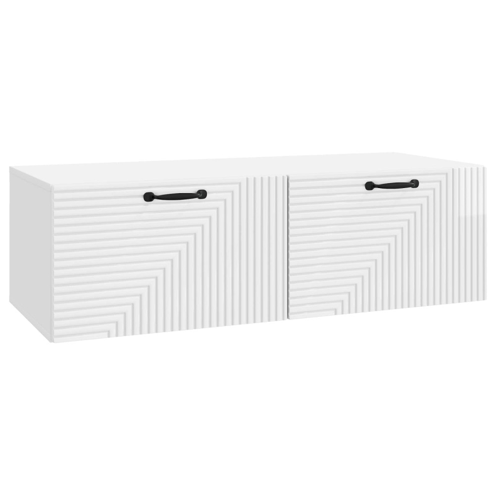 Väggmonterad TV-bänk Väggmonterad Vit högglans 98 x 41 x 30 cm