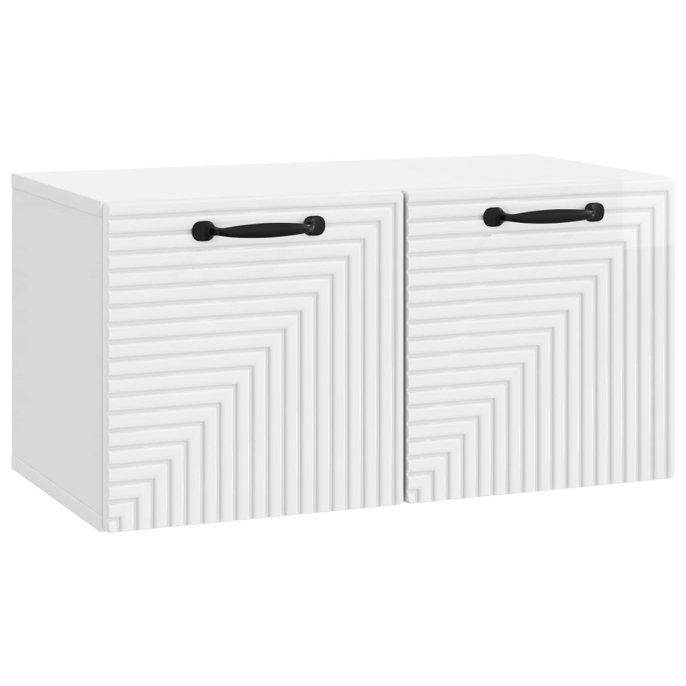 Väggmonterad TV-bänk Vit högglans 59,5 x 31 x 30 cm