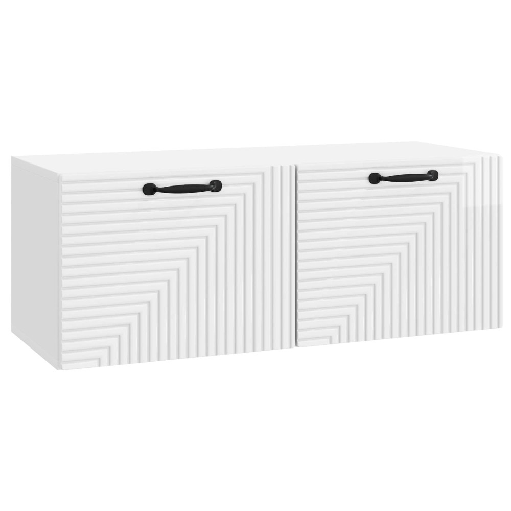 Väggmonterad TV-bänk Vit högglans 78,5 x 31 x 30 cm