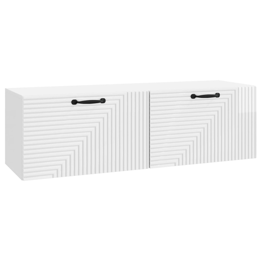 Väggmonterad TV-bänk Väggmonterad Vit högglans 98 x 31 x 30 cm