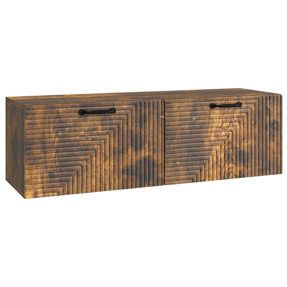 Väggmonterad TV-bänk Rökt ek 98 x 31 x 30 cm Konstruerat trä