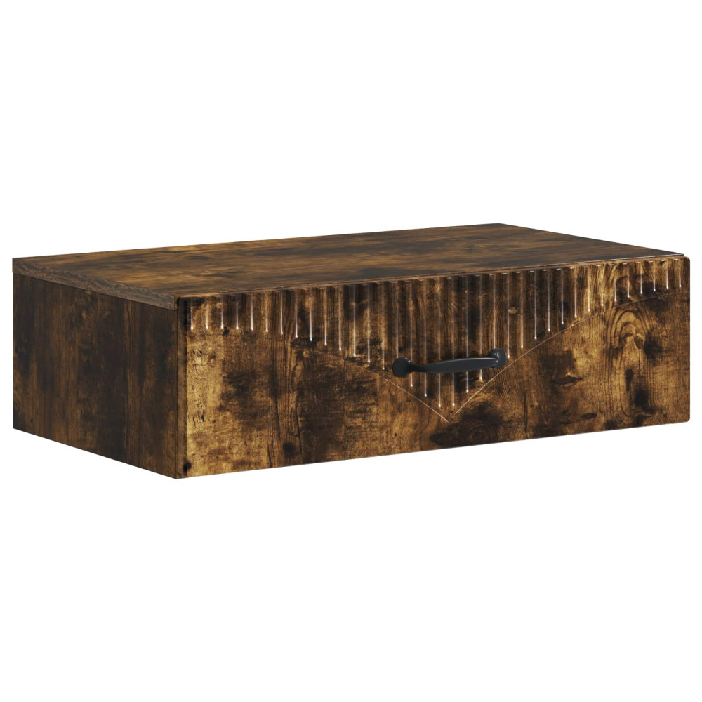 Väggmonterad sidobord Rökt ek 59 x 34,5 x 17 cm Konstruerat trä