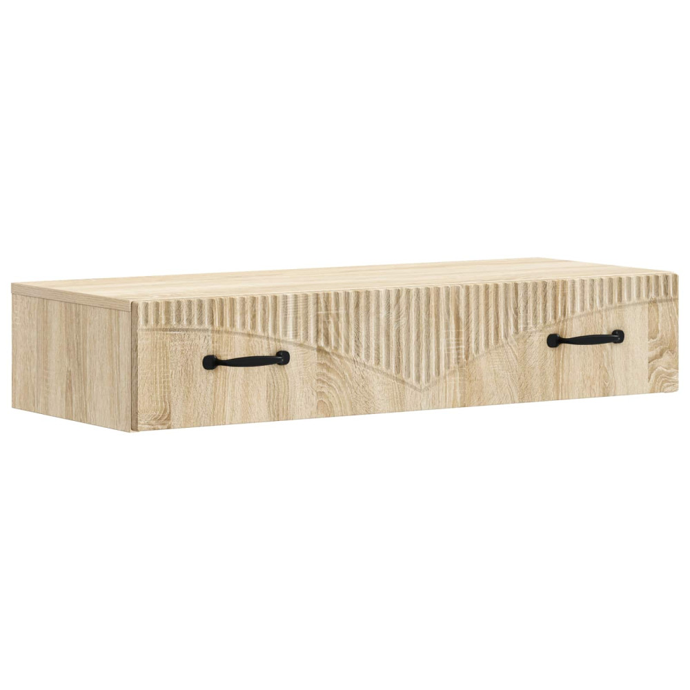 Väggmonterad sidobord Sonoma-ek 87,5 x 34,5 x 17 cm