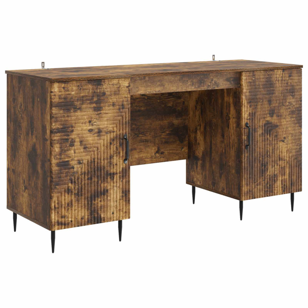 Skrivbord med hylla Rökt ek 142,5 x 50 x 75 cm Konstruerat trä