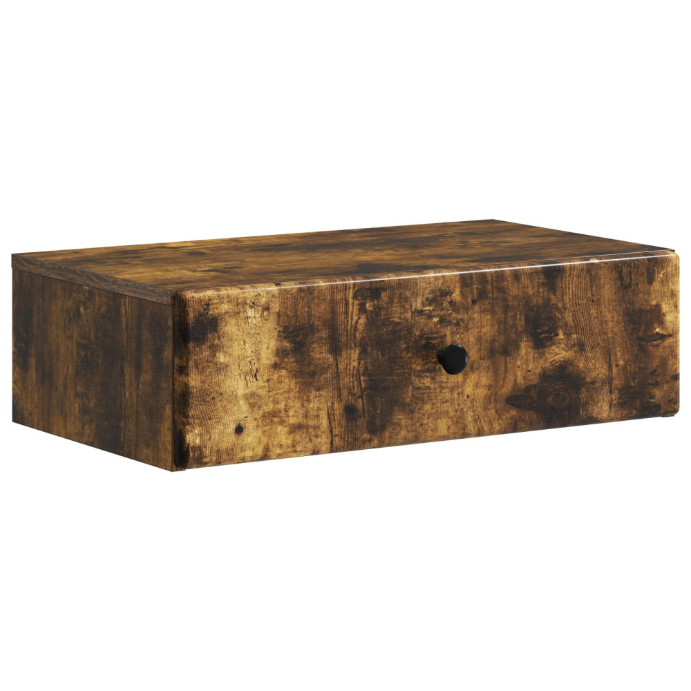 Väggmonterad sidobord Rökt ek 59 x 34,5 x 17 cm Konstruerat trä