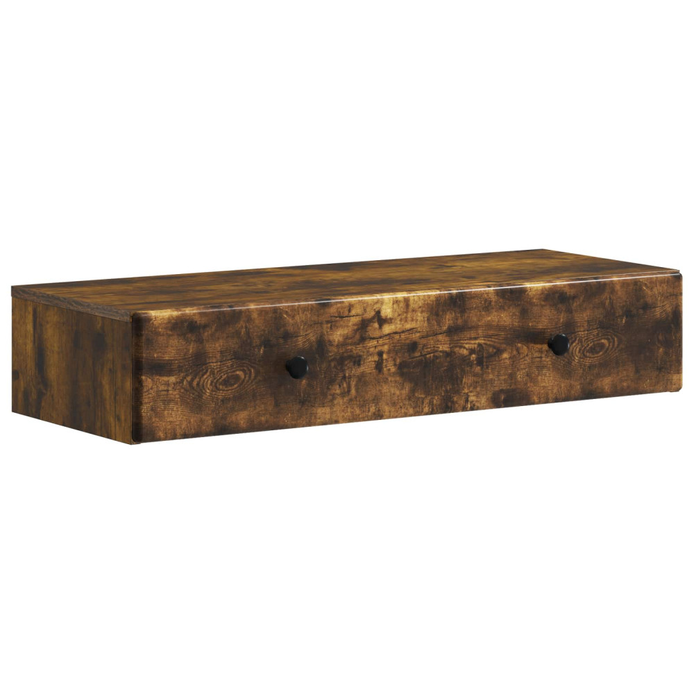 Väggmonterad sidobord Rökt ek 87,5 x 34,5 x 17 cm