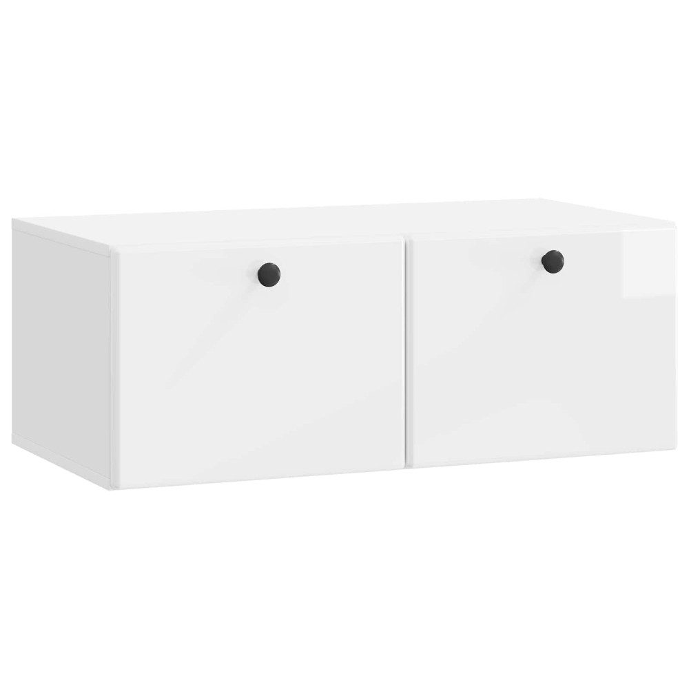 Väggmonterad TV-bänk Vit högglans 78,5 x 41 x 30 cm