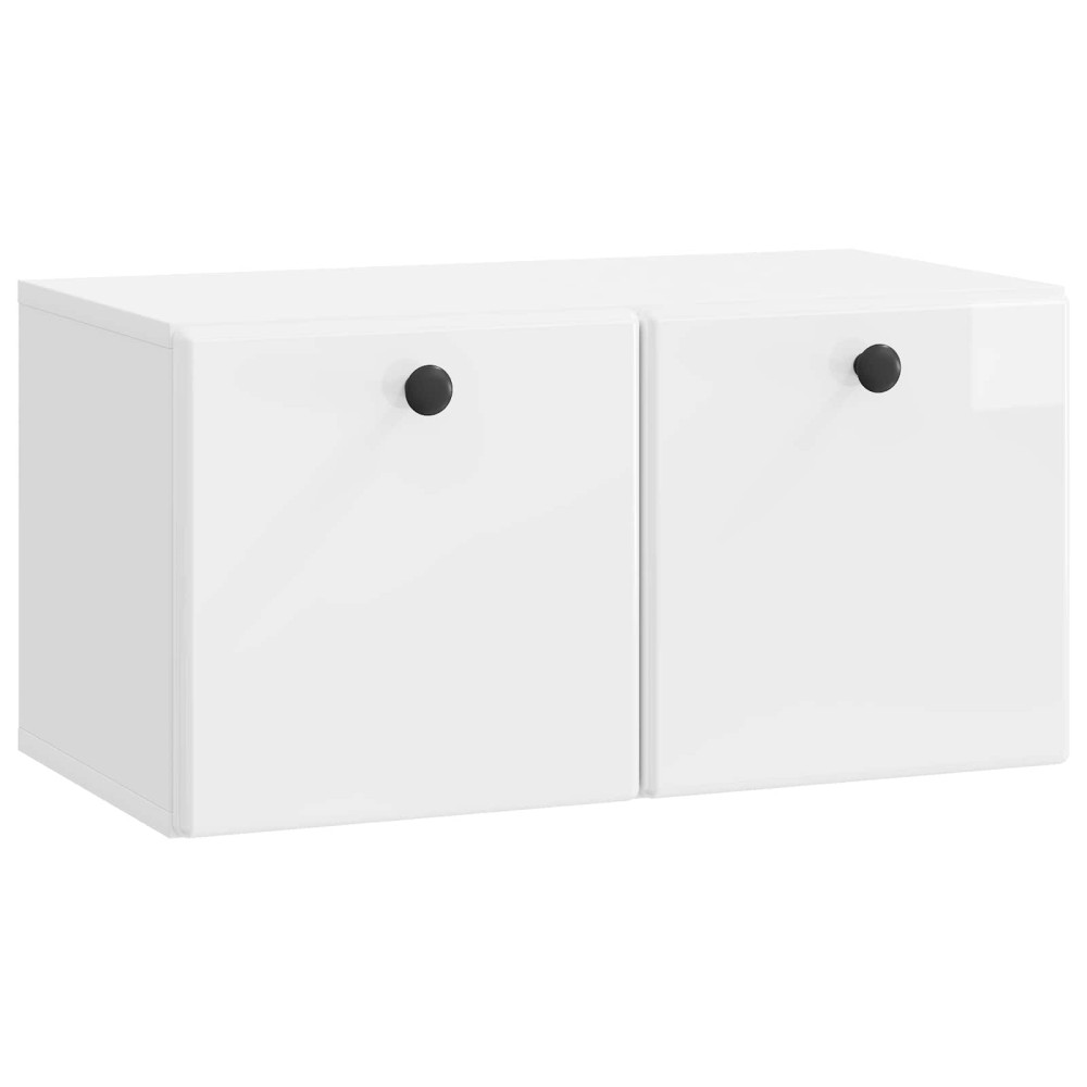 Väggmonterad TV-bänk Vit högglans 59,5 x 31 x 30 cm