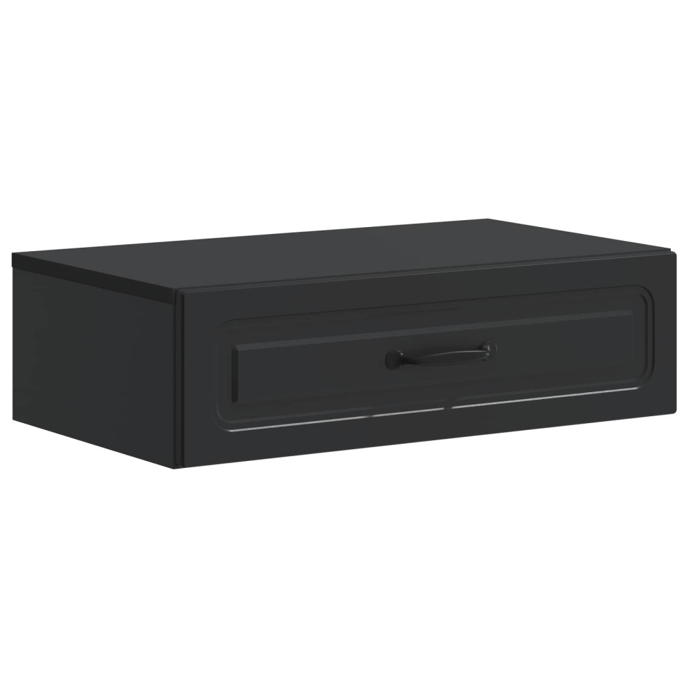 Väggmonterad sidobord Svart 59 x 34,5 x 17 cm Konstruerat trä