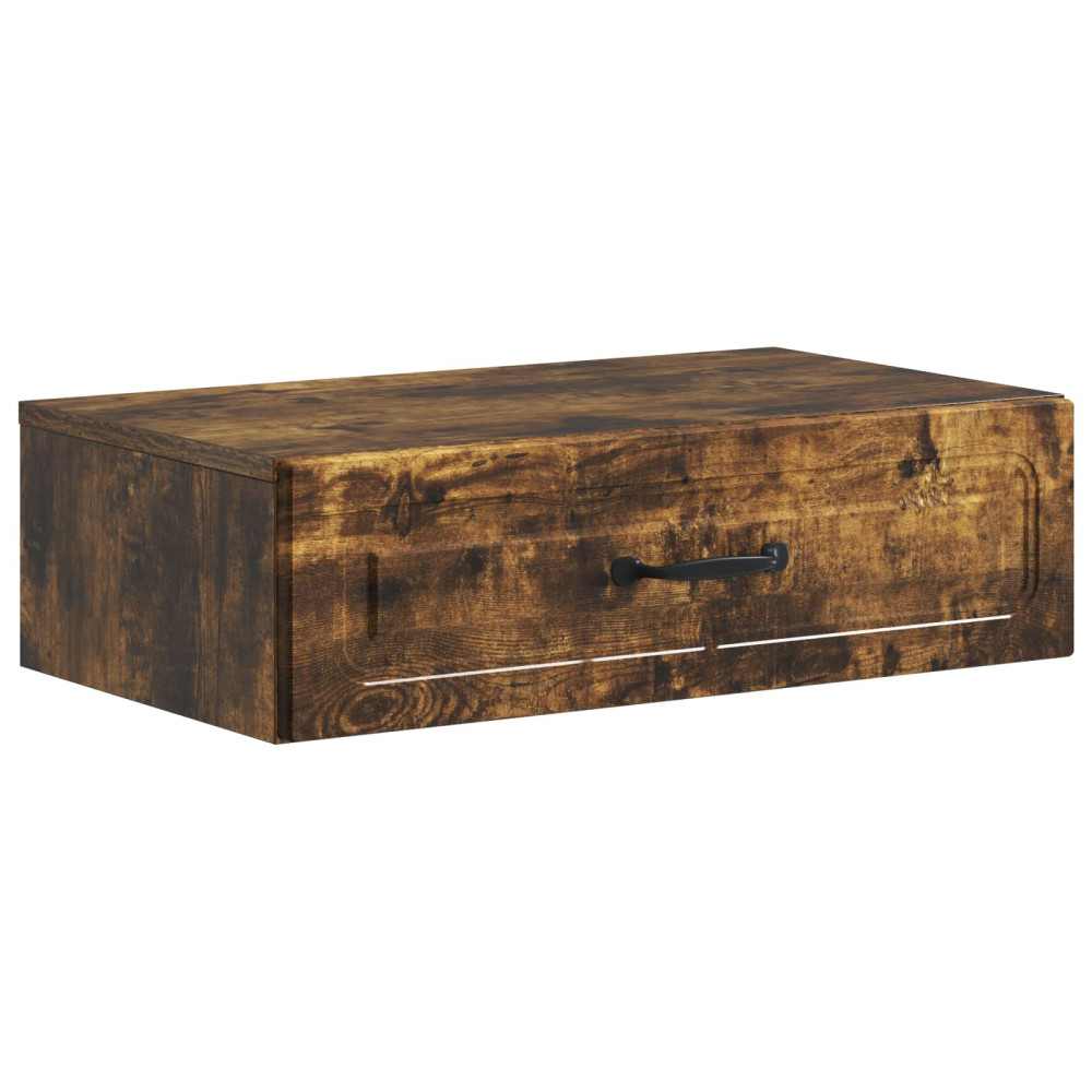 Väggmonterad sidobord Rökt ek 59 x 34,5 x 17 cm Konstruerat trä