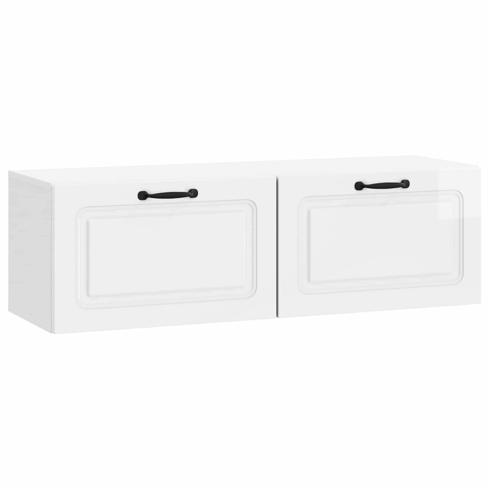 Väggmonterad TV-bänk Väggmonterad Vit högglans 98 x 31 x 30 cm