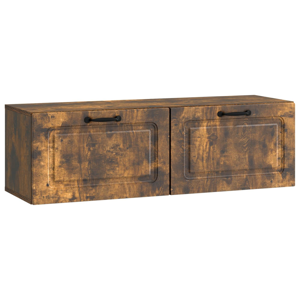 Väggmonterad TV-bänk Rökt ek 98 x 31 x 30 cm Konstruerat trä