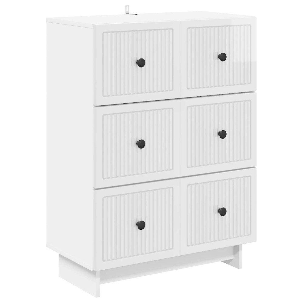 Lådans skåp Vit högglans 66 x 34,5 x 90 cm Konstruerat trä