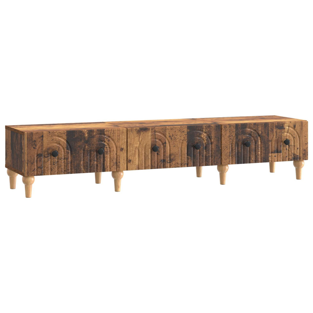 TV-skåp med låda Gammalt trä 147 x 34,5 x 30 cm Konstruerat trä