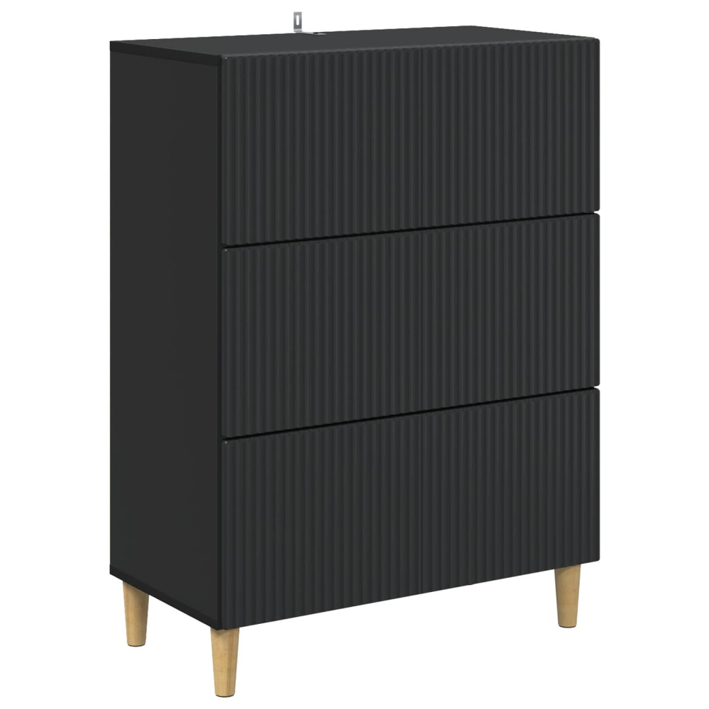 Lådans skåp Svart 66 x 34,5 x 90 cm Konstruerat trä