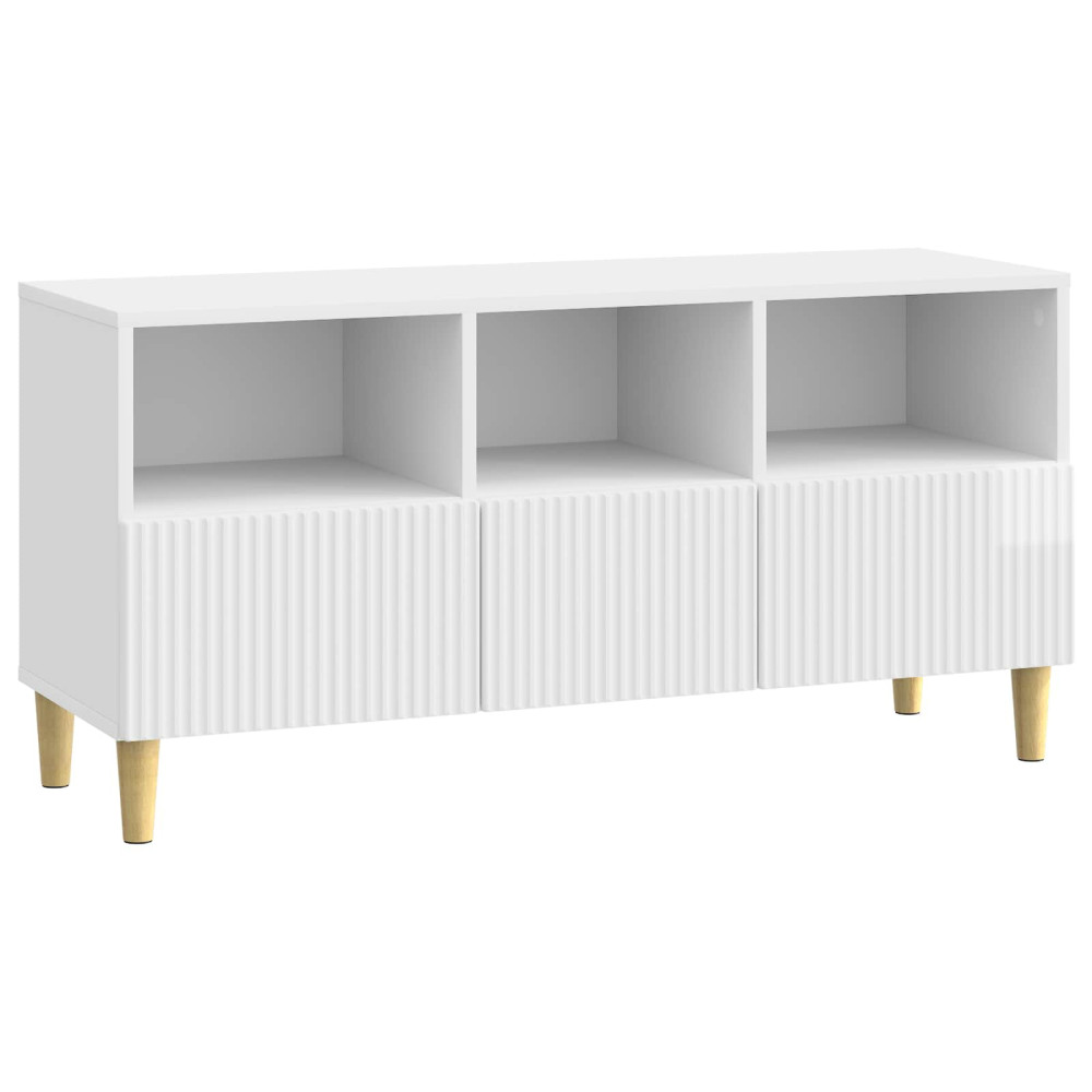 TV-skåp Vit högglans 102 x 34,5 x 50 cm Konstruerat trä