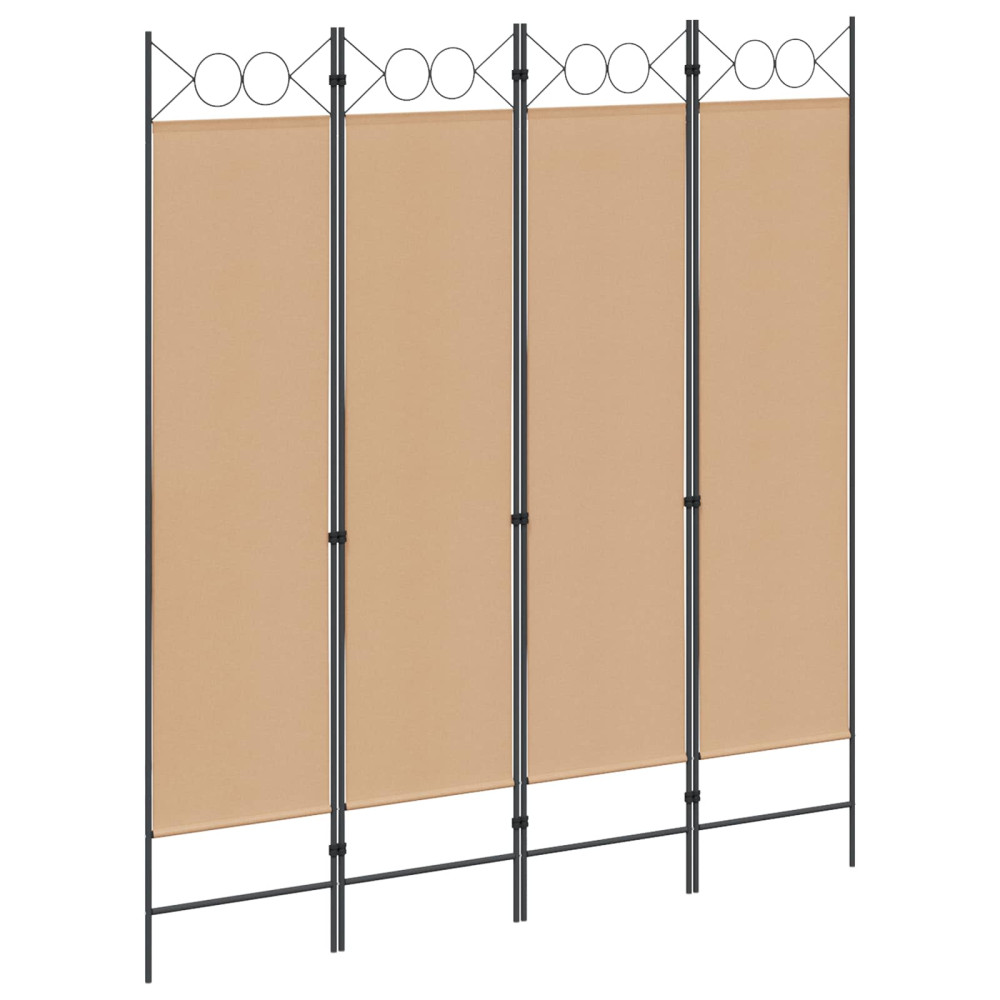 4-panelig rumsavskiljare Beige 160 x 180 cm Tyg