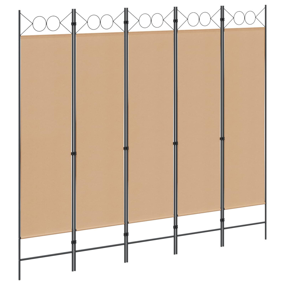 5-panel rumsavskiljare Beige 200 x 180 cm Tyg