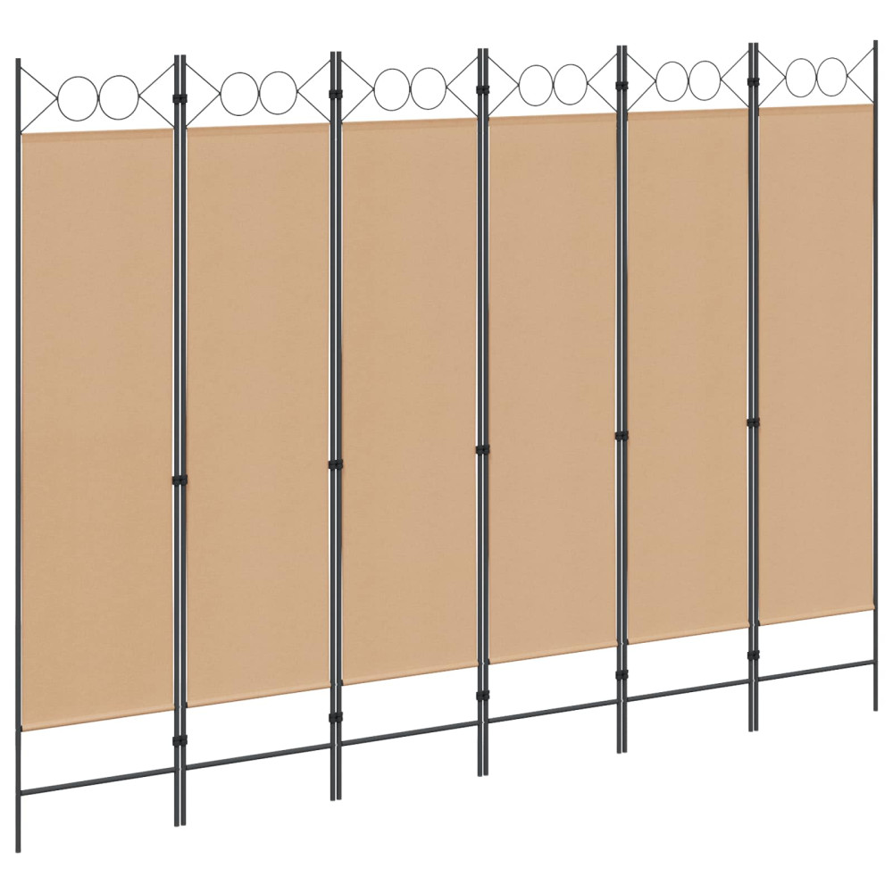 6-panelers rumsavdelare Beige 240 x 180 cm Tyg