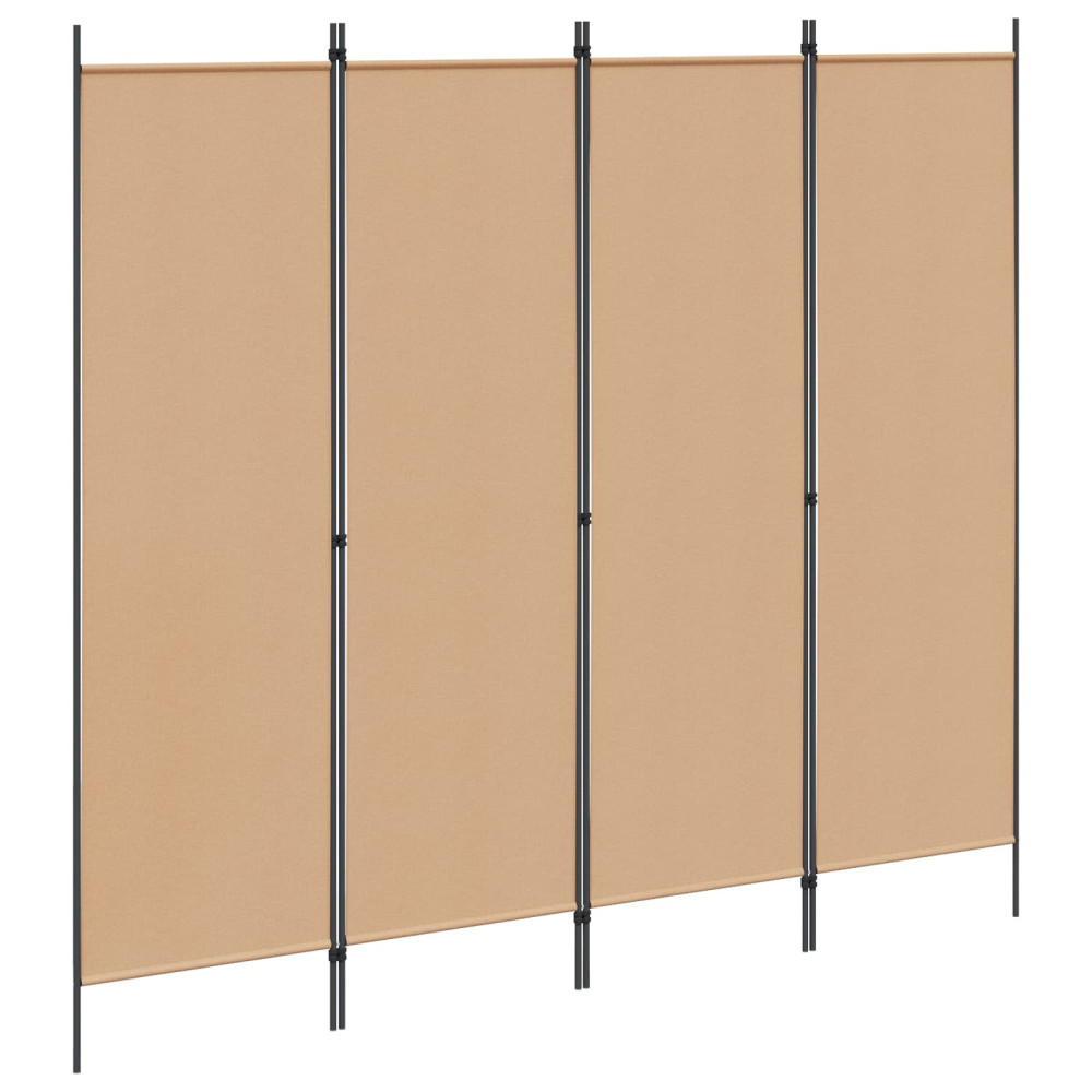 4-panelig rumsavskiljare Beige 200 x 180 cm Tyg